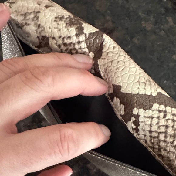 Coach Brown and Tan Snake Print Clutch - Picture 2 of 4